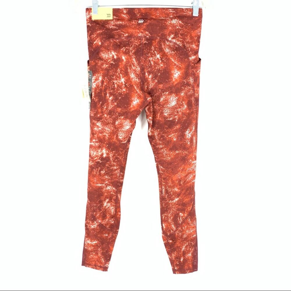 All In Motion High Rise 7/8 Legging Sculpted Mesh Red Galaxy Print Medium - Picture 3 of 9